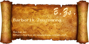 Barborik Zsuzsanna névjegykártya